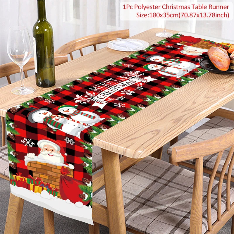 Christmas Table Runner – Festive Xmas Polyester Home Décor Christmas Table Runner Babs Style7