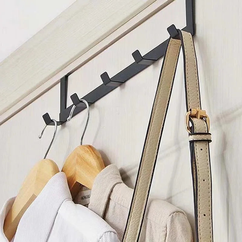 5-Hook Over-the-Door Organizer Rack – Coat, Towel & Hat Hanger Door Hook Rack Babs