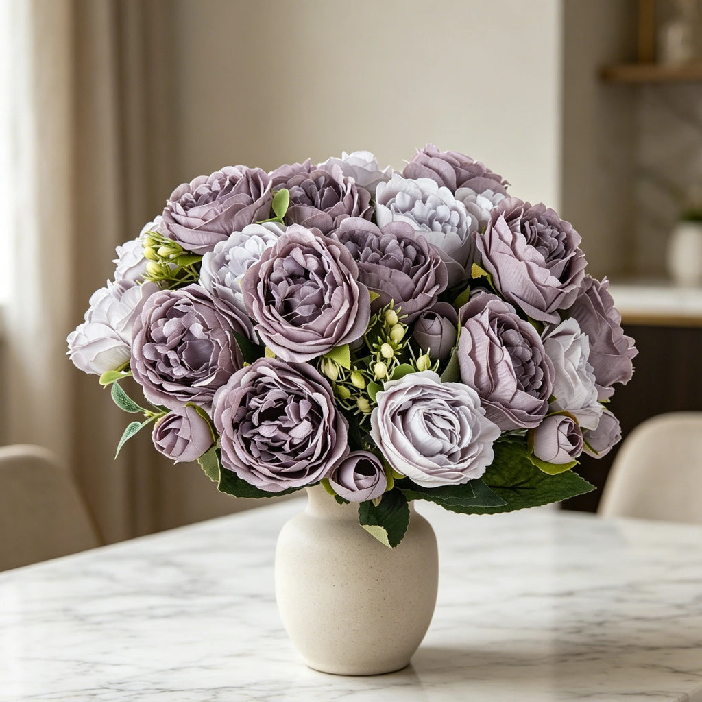 Artificial Silk Peony Bouquet – UV-Resistant Wedding & Home Decor Artificial Flower Bouquet Babs