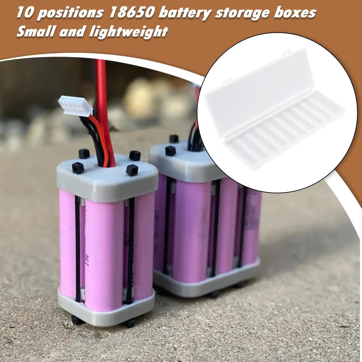 10-Slot Battery Storage Case – Protective Holder Box Battery Storage Case Babs