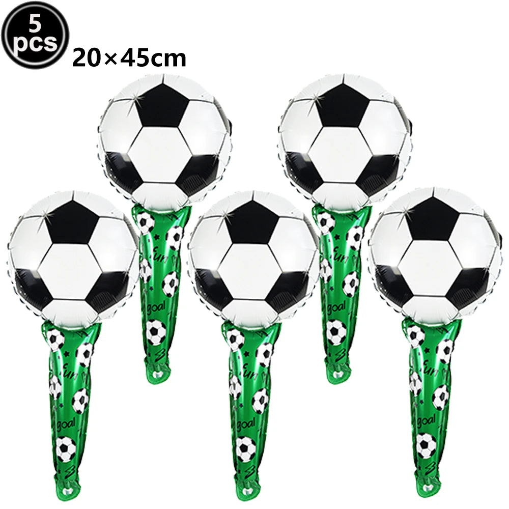 Boy's 8th Birthday Soccer Foil Balloons Party Set