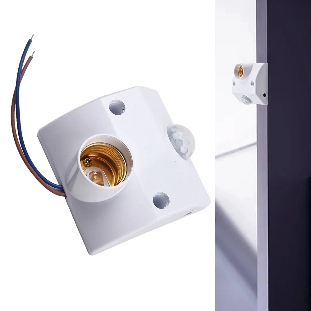 E27 PIR Motion Sensor Lamp Holder Socket – IP44, AC110-240V Motion Sensor Socket Babs