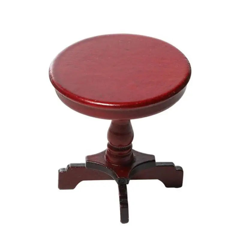 1:12 Dollhouse Miniature Round Dining Table – Birch Wood Dollhouse Miniature Furniture Babs
