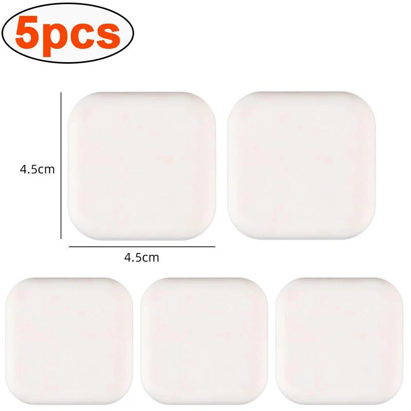 5-Pack Silicone Door Handle Bumpers – Self-Adhesive Wall Protectors Door Bumper Pads Babs Square-White-5pcs