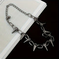 Punk Gothic Studded Rivet Spike Choker Necklace | Hip Hop Spike Choker Necklace Babs Black