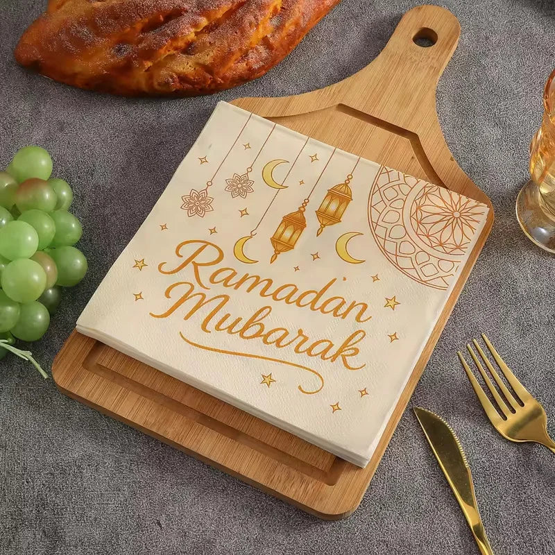 20Pcs Ramadan Eid Moon Lantern Disposable Paper Napkins Party Disposable Party Napkins Babs