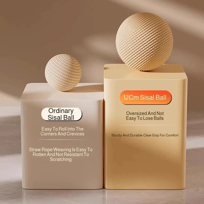 Sisal Cat Scratching Ball Toy – Interactive Sound Ball for Cats Cat Scratching Toy Babs