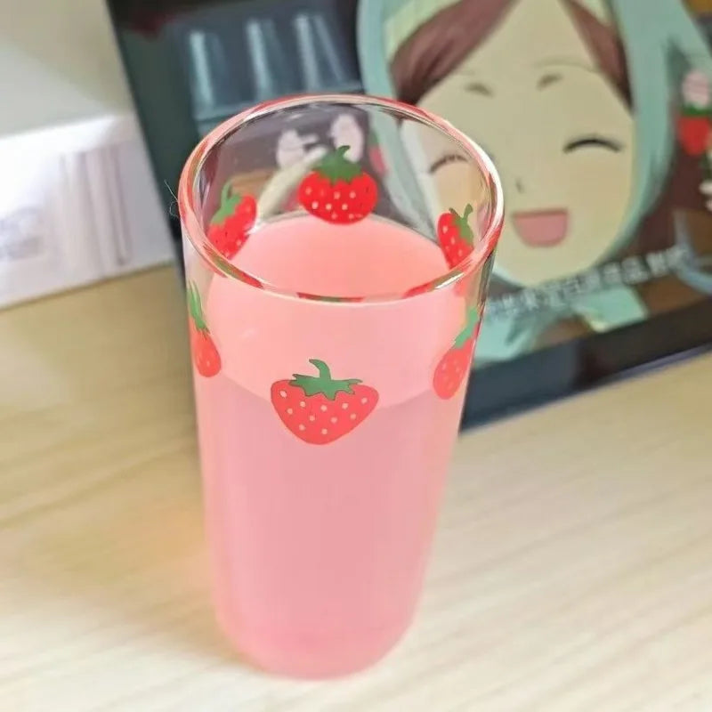 Strawberry Glass Cup – Heat Resistant Drinking Mug Drinking Glass Babs