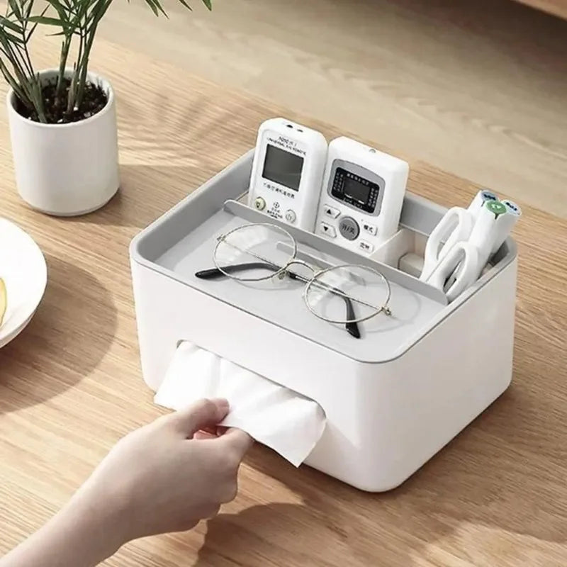 Multifunctional Tissue Box Desk Organizer & Remote Holder Desk Storage Organizer Babs
