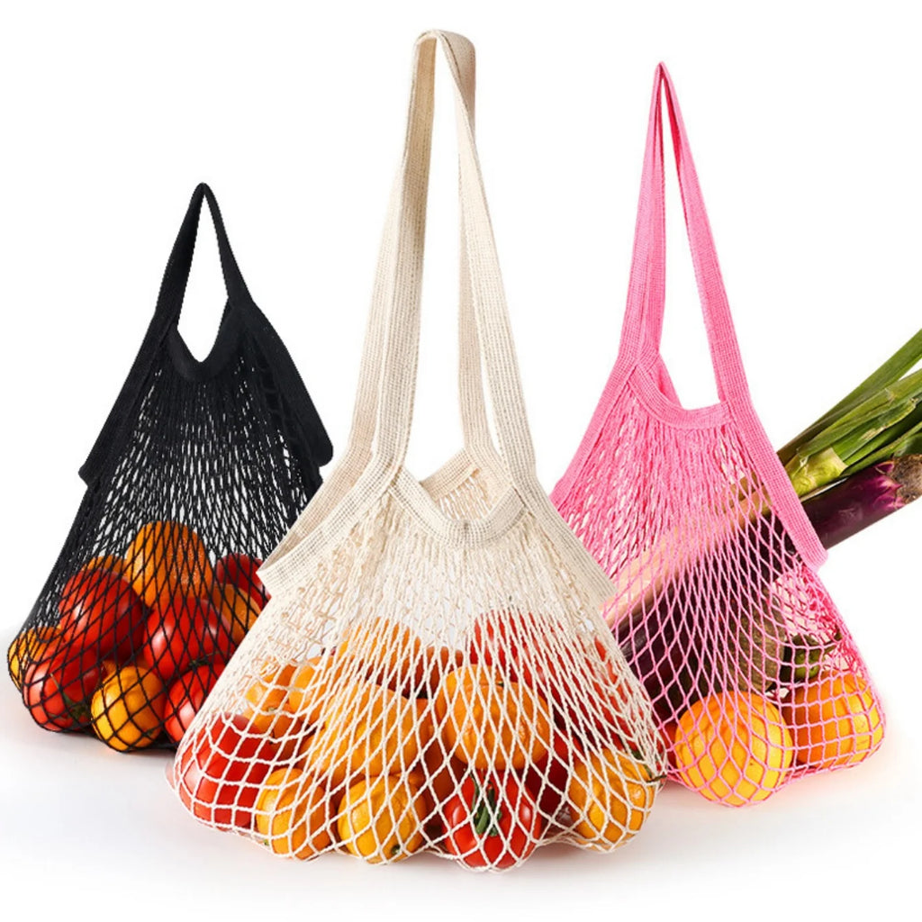 Reusable Cotton Mesh Grocery Bags – Foldable Produce Storage Reusable Mesh Bag Babs