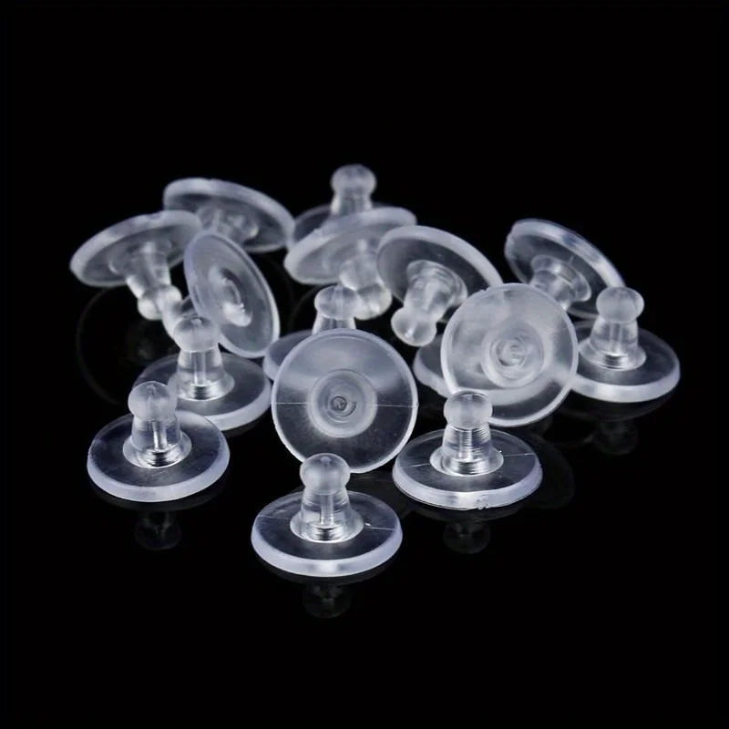 200pcs Silicone Rubber Earring Backs Stoppers for DIY Jewelry Earring Back Stoppers Babs