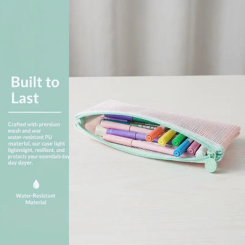 Mesh Zipper Pouch – Pencil Case & Travel Organizer Bag Mesh Organizer Pouch Babs