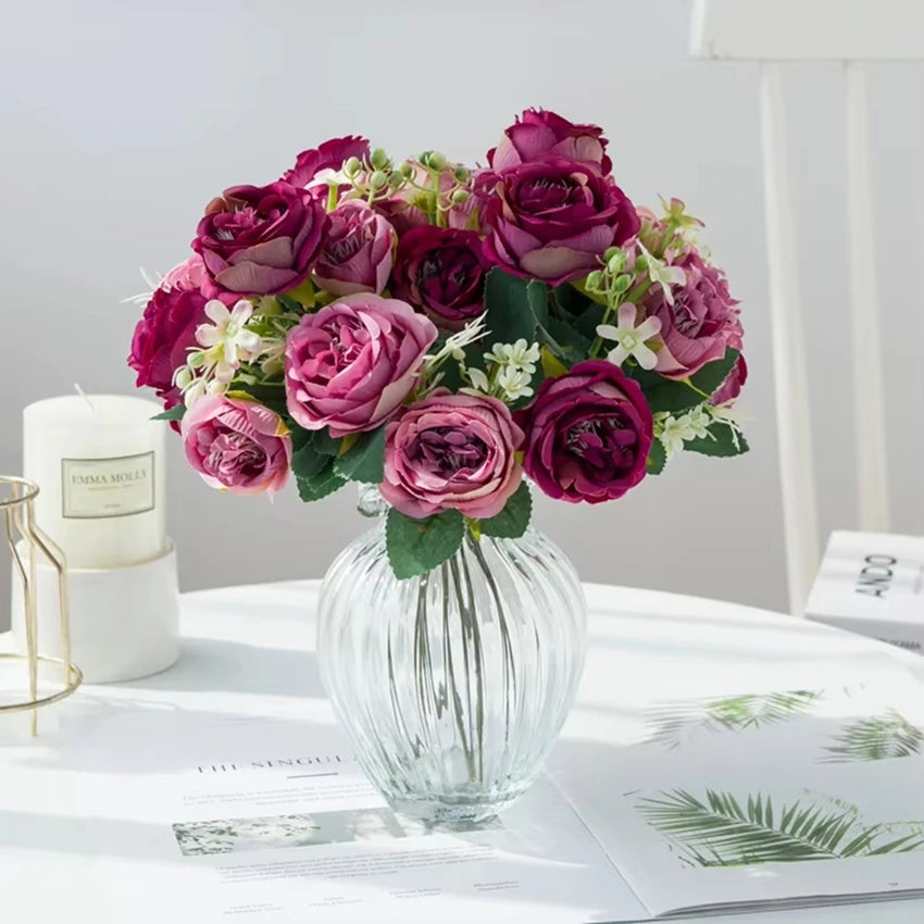Silk Peony & Rose Artificial Flower Bouquet | Home Décor Artificial Flower Bouquet Babs