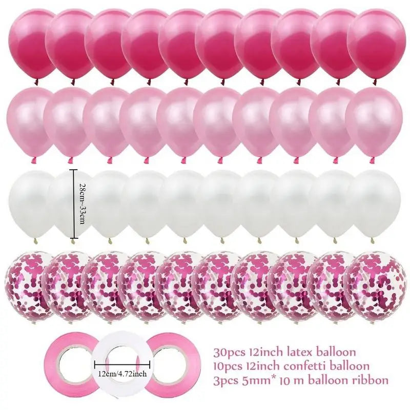 43-Piece 12" Multicolor Confetti Latex Balloons – Party Decor Party Balloons Set Babs Pink Other