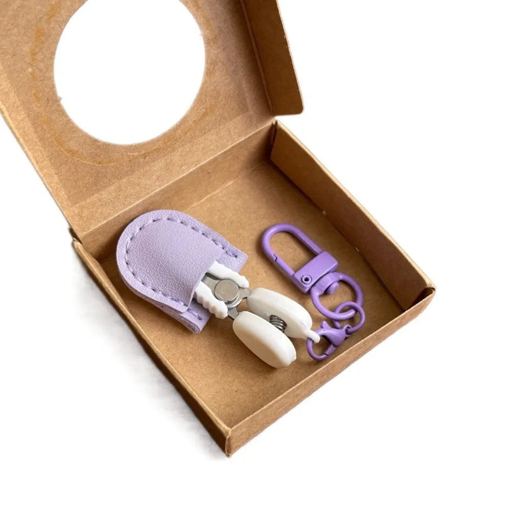Mini Scissors with Keychain & Protective Cover – Stainless Steel Mini Sewing Scissors Babs Purple