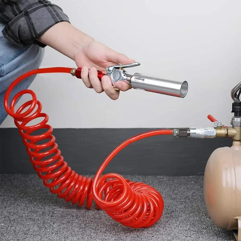 Spiral Pneumatic Air Compressor Hose – Coiled Flexible Pipe Pneumatic Air Hose Babs