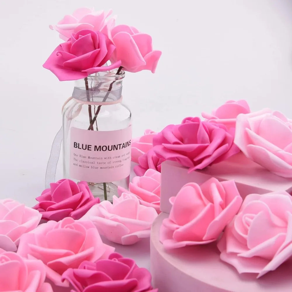 50pcs Artificial PE Rose Foam Flower Heads Bulk – Wedding Decor Artificial Flower Heads Babs