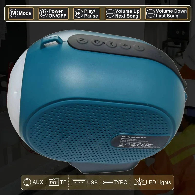 Jobsite Bluetooth Speaker for Makita/Bosch/Milwaukee 18-20V Battery Jobsite Bluetooth Speaker Babs
