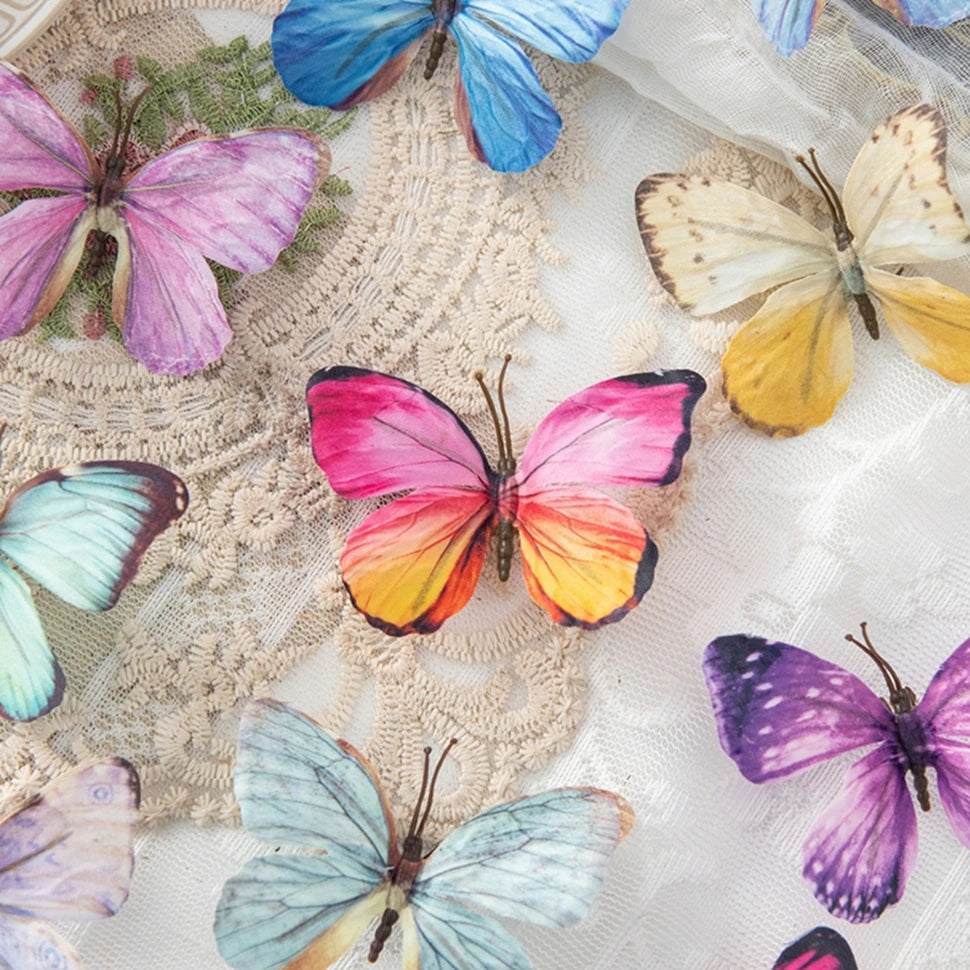 50/100 Pcs Artificial Fluorescent Butterflies for Home & Wedding Artificial Butterfly Decor Babs