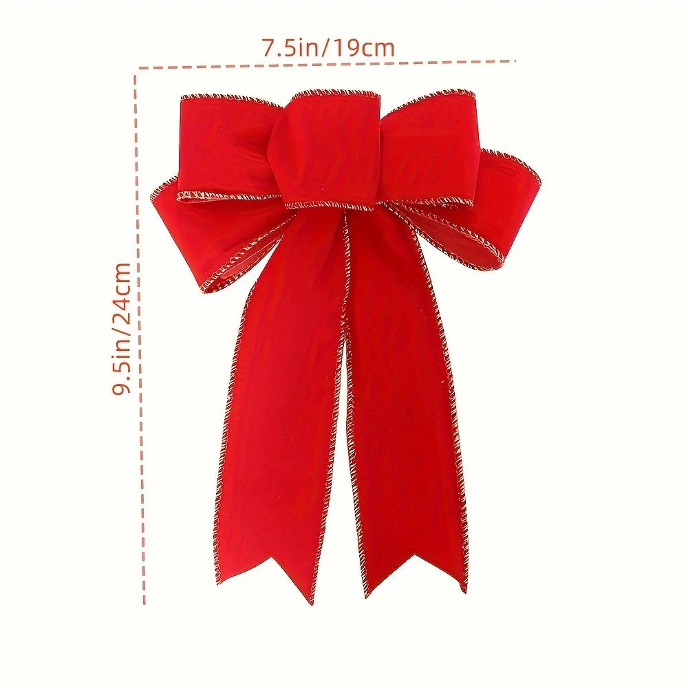 4PCS Large Red Christmas Bows with Gold Trim | Holiday Decor Holiday Bow Decoration Babs