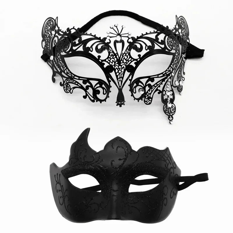 Couple Masquerade Masks Set – Halloween Carnival Cosplay Party Masquerade Mask Set Babs 6a