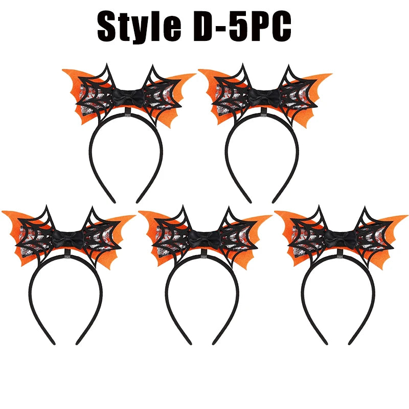 Halloween Spider Web Headband – Costume Hair Hoop Accessory Costume Headband Babs Style D-5PC