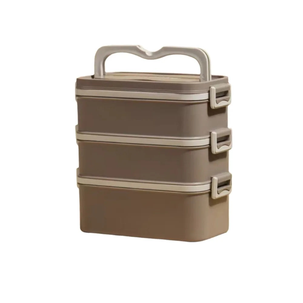 Stainless Steel Multi-Layer Lunch Box – Leak-Proof & Microwaveable Lunch Box Babs Coffee 3 Layer