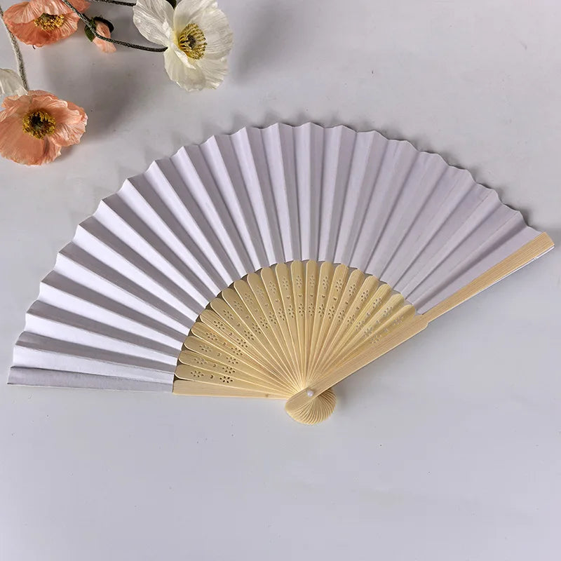 DIY Blank Paper Folding Fans – Chinese Style Kids Craft DIY Craft Fan Babs WHITE