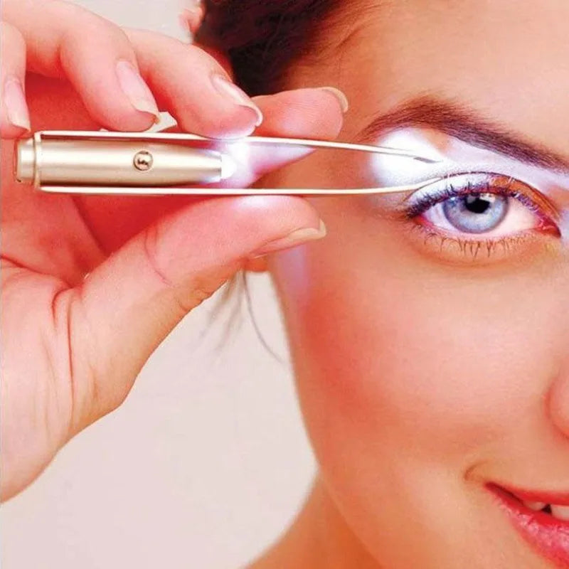 2-Pack LED Eyebrow Tweezers – Stainless Steel Grooming Tool LED Eyebrow Tweezers Babs