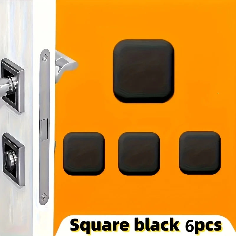 6-Pack Self-Adhesive Rubber Door Stopper Bumper Pads Door Stopper Bumpers Babs Black 6pcs