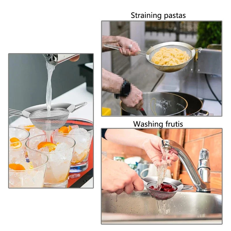 Fine Mesh Stainless Steel Strainer Colander Sieve – 8 Sizes Mesh Strainer Sieve Babs