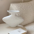 Modern Ceramic Vase | Elegant Hydroponics Flower Bottle Décor Decorative Ceramic Vase Babs White-Small