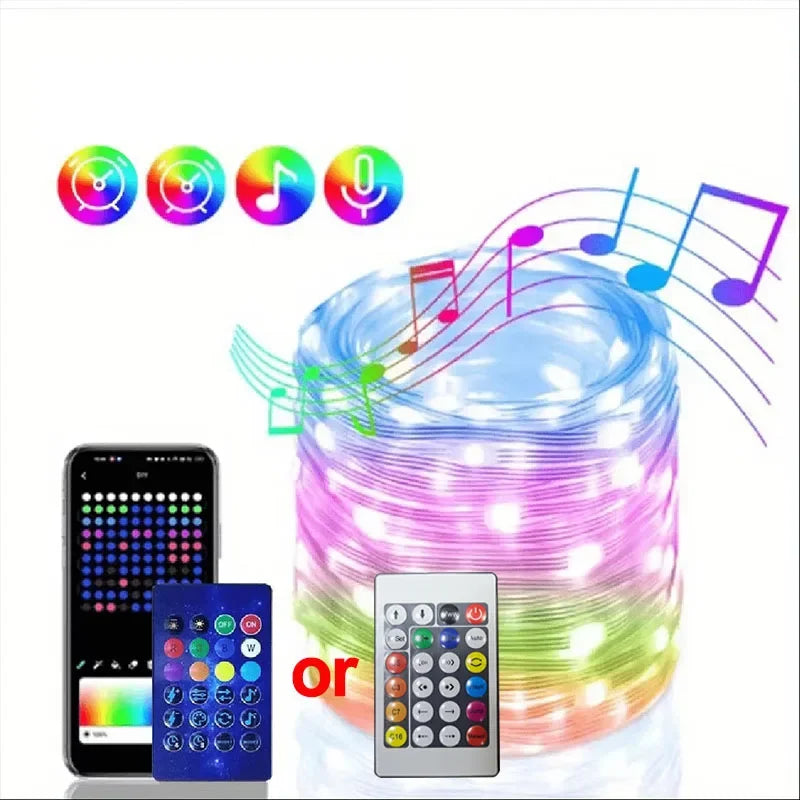 Bluetooth RGBIC Dreamcolor LED Fairy String Lights USB 5m–20m LED Fairy String Lights Babs