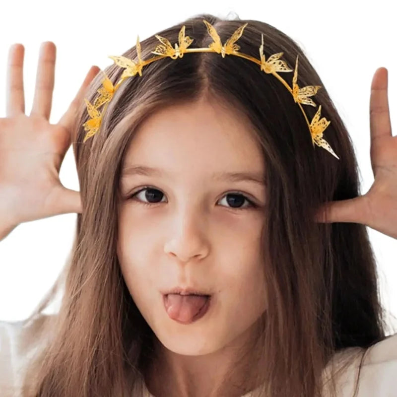 Light-Up Glow Butterfly Headband – Gold Wedding Hair Accessory Light-Up Headband Babs