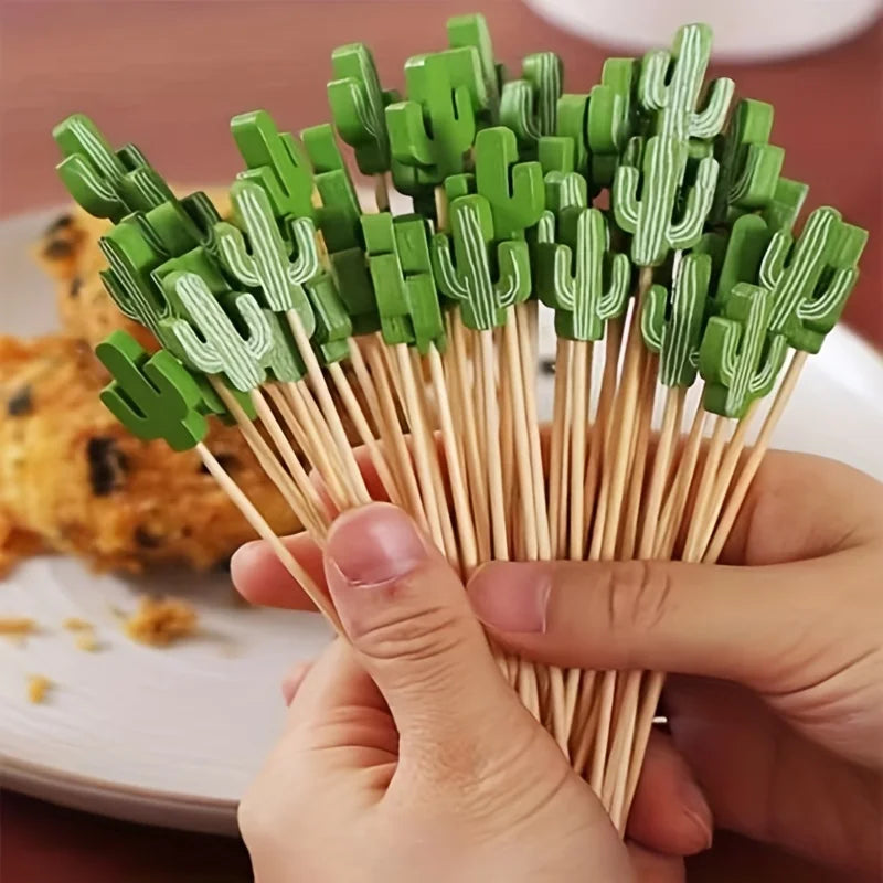 Cactus Bamboo Fruit Picks – Dessert Forks & Party Supplies Bamboo Fruit Picks Babs