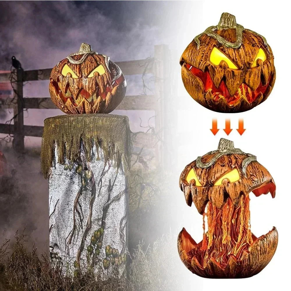 Halloween Rising Scary Pumpkin Yard Decoration – Motion & Sound Halloween Yard Prop Babs