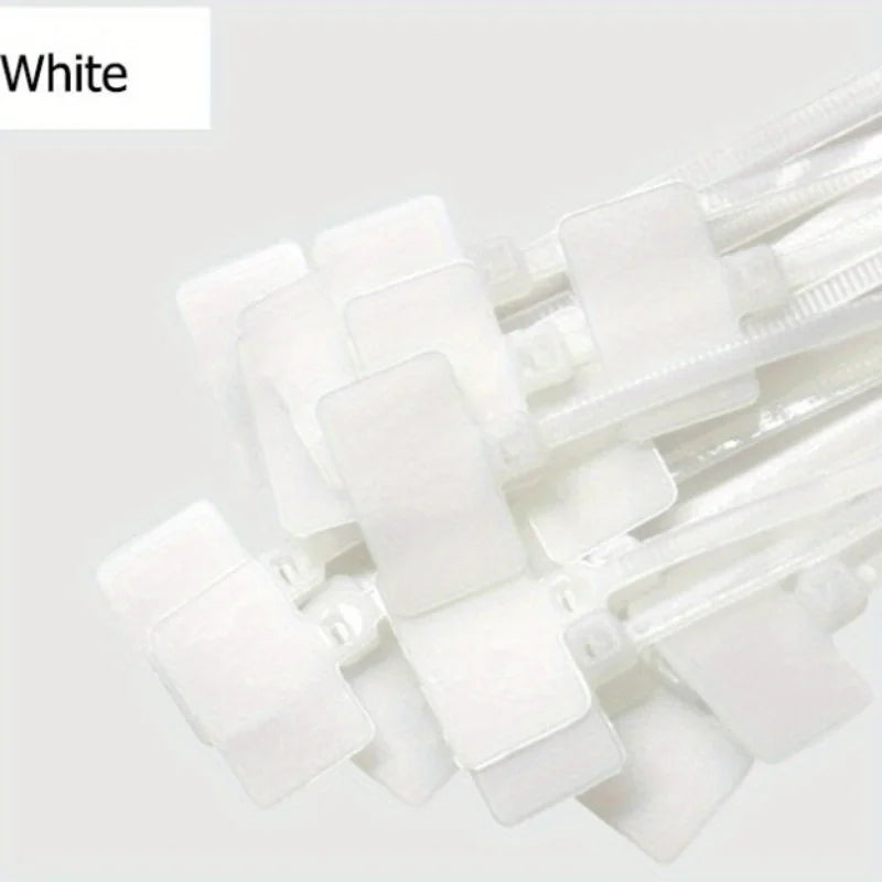 50pcs Nylon Cable Ties 4×150mm Self-Locking Zip Tie Labels Nylon Cable Ties Babs White 3 100mm
