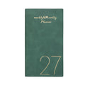 2027 Weekly Planner – Waterproof PU Leather Pocket Notebook Weekly Planner Notebook Babs Dark Green
