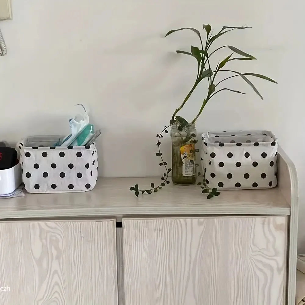 Foldable Canvas Storage Basket with Handle – Cotton & Linen Storage Basket Babs