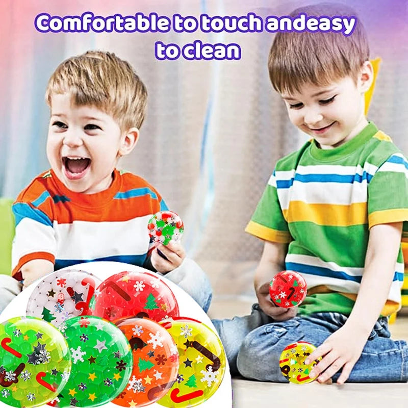 Christmas Glitter Squeeze Balls – Sensory Toy Party Fillers Squeeze Sensory Toy Babs