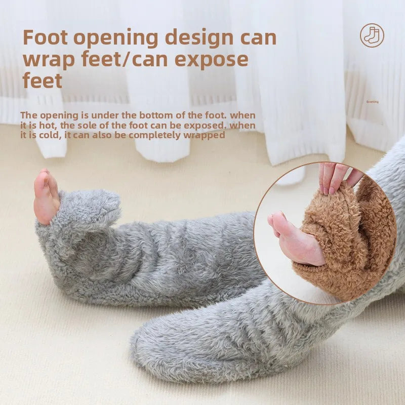 Winter Fleece Toeless Leg Warmers – Thermal Ankle Knee Cover Fleece Leg Warmers Babs