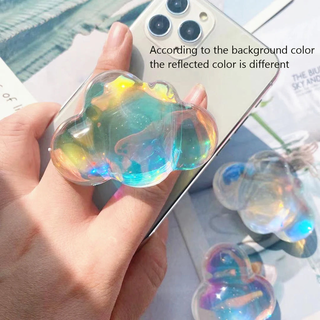 3D Laser Cloud Foldable Magnetic Phone Finger Grip Holder Phone Finger Grip Babs A