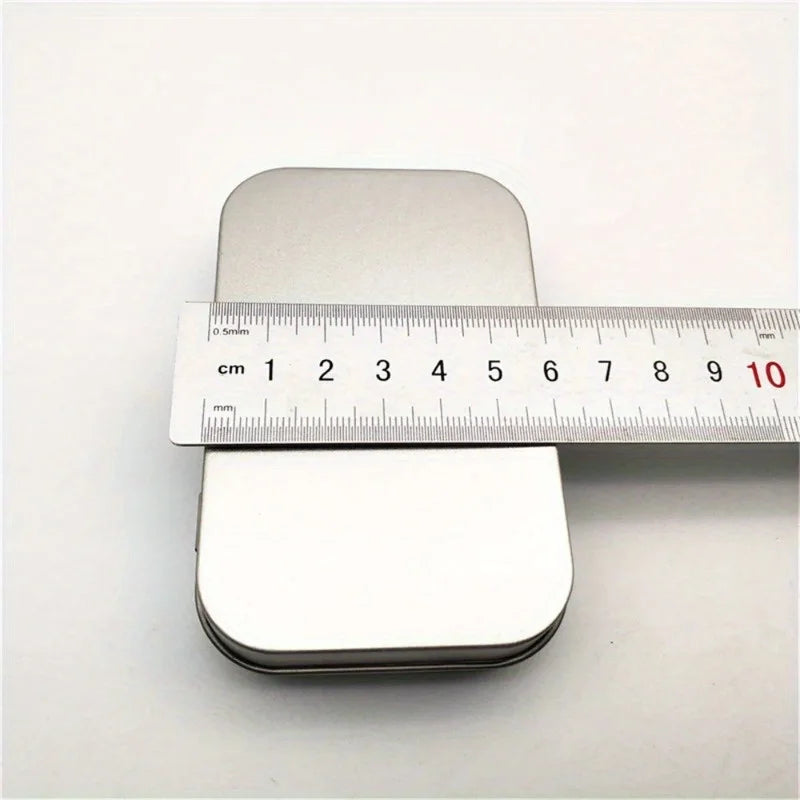 Mini Metal Tin Box – Hinged Tinplate Storage Organizer, Silver Tin Storage Box Babs