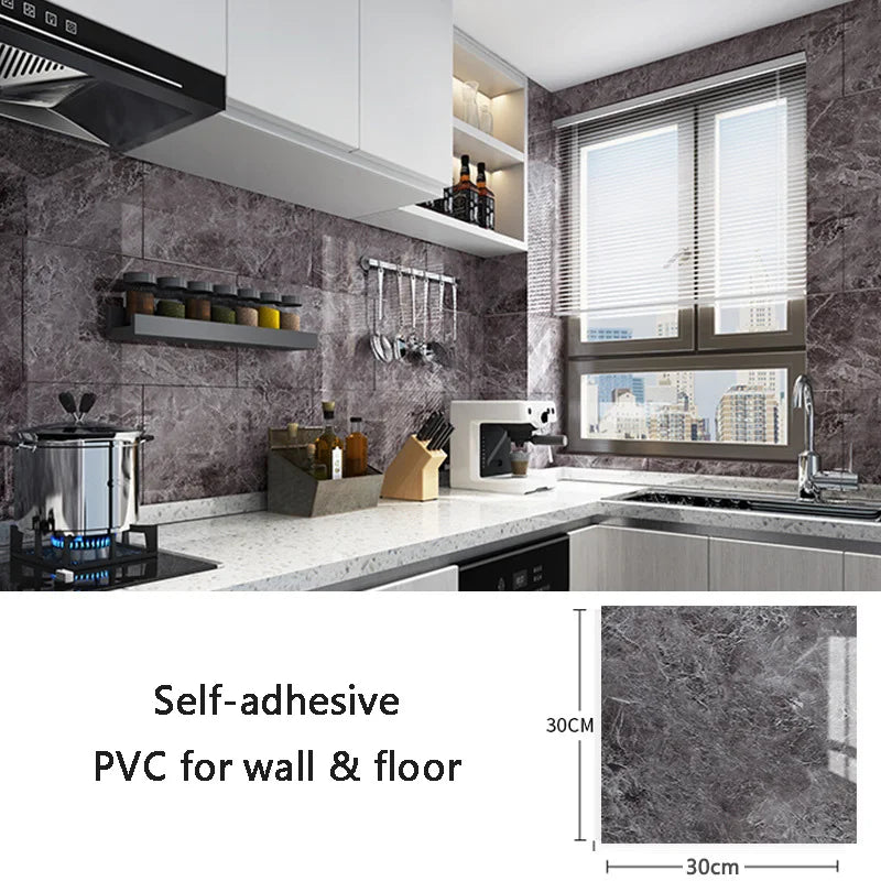 Self-Adhesive Marble PVC Floor & Wall Stickers 30x30cm Wall & Floor Stickers Babs ELS-014 10pcs-30x30cm