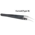Anti-Static Ceramic Tweezers – Heat Resistant, Curved & Straight Tip Precision Tweezers Babs black type-B