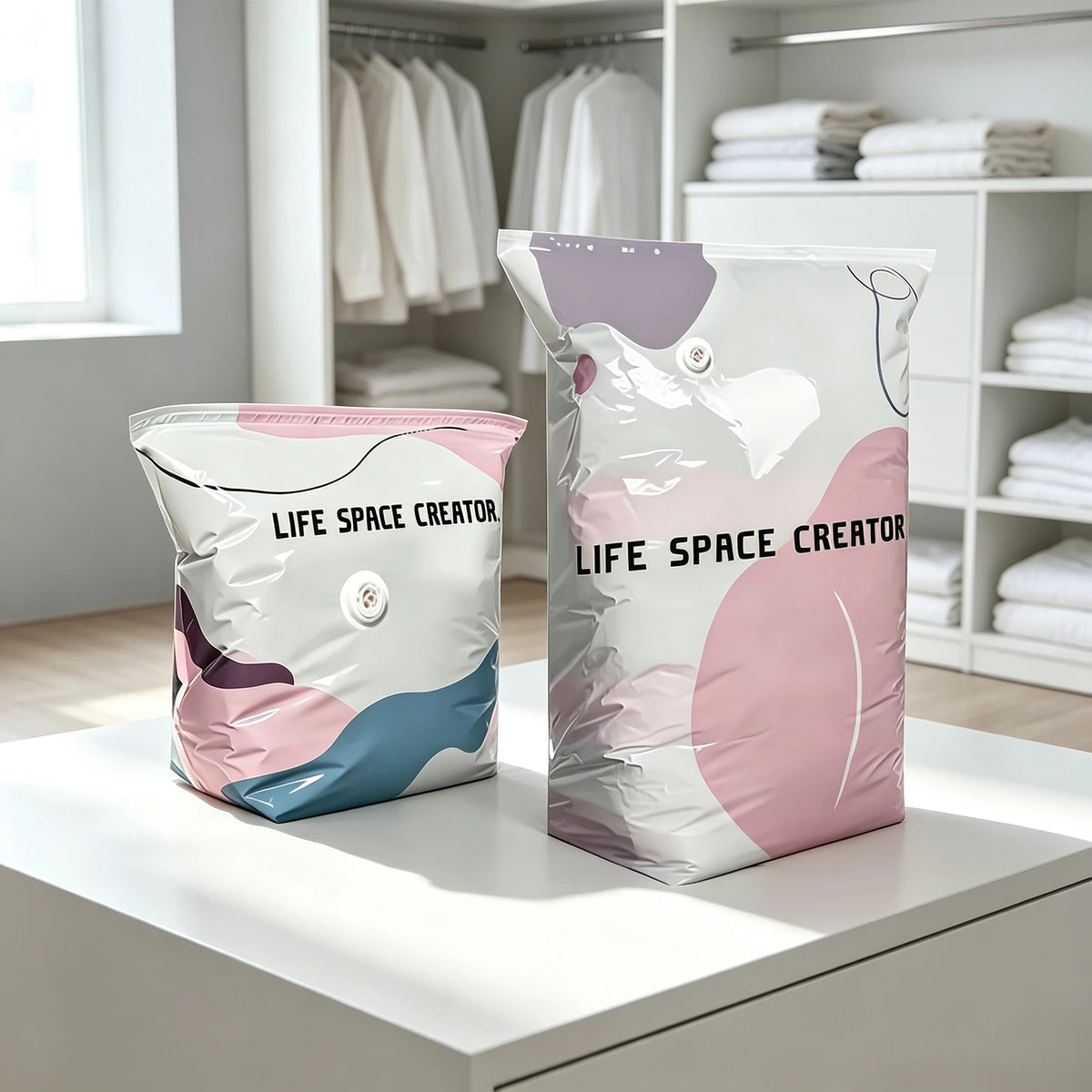 2-Pack Hand Roll Vacuum Compression Storage Bags | Space Saver Compression Storage Bags Babs