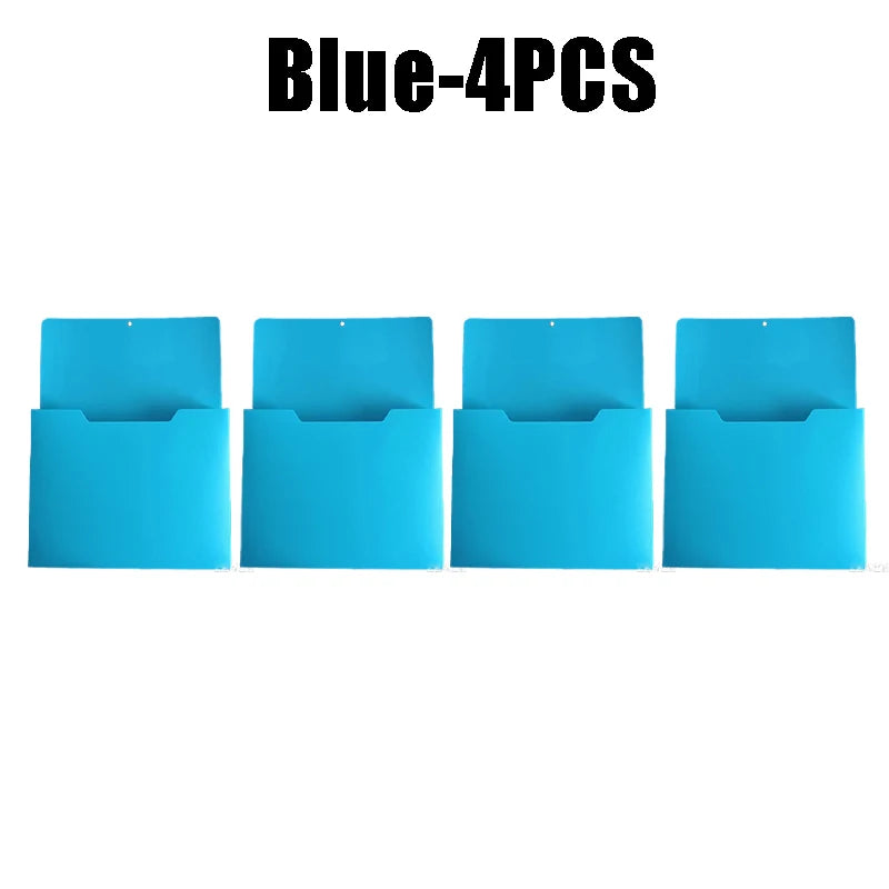 Magnetic Wall Mount A4 File Holder & Document Organizer Wall File Organizer Babs Blue-4PCS