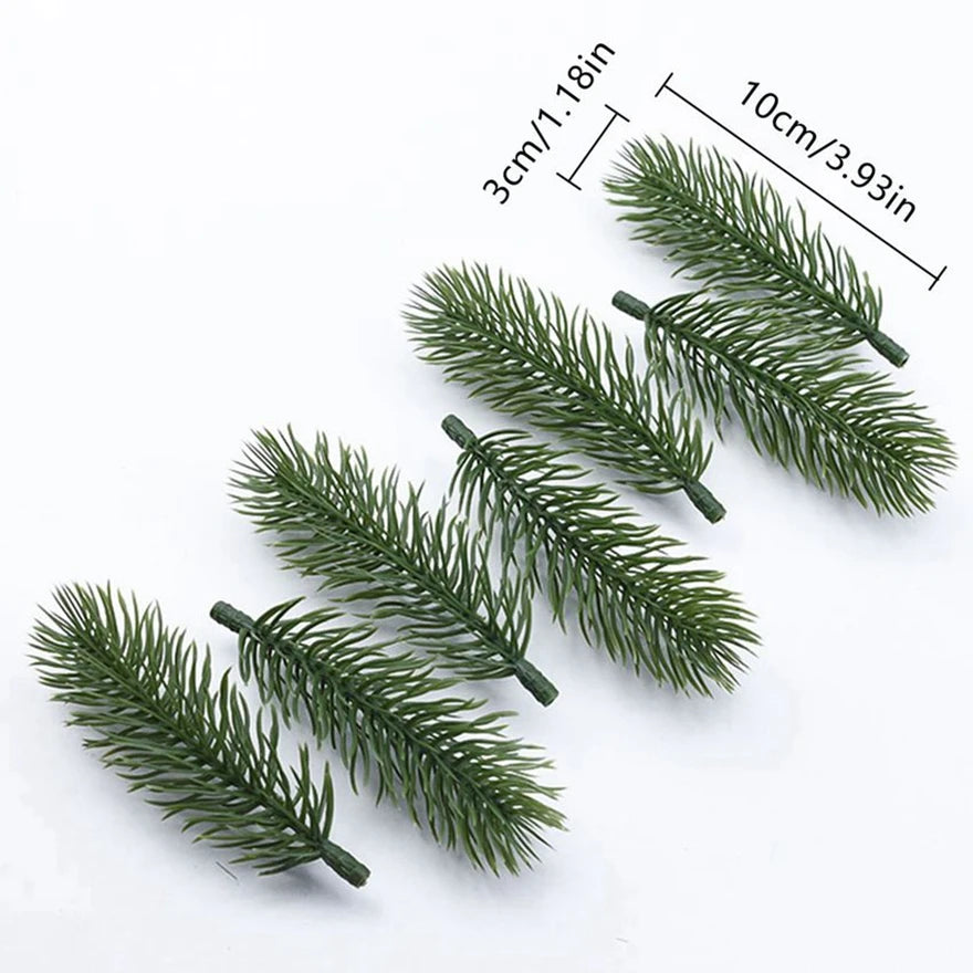30/50pcs Artificial Pine Needle Snowflake Christmas DIY Decor Artificial Decor Picks Babs
