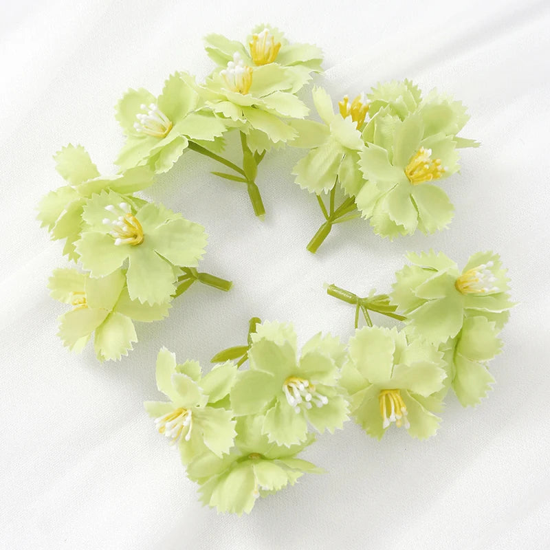 10/20Pcs 7cm Silk Artificial Rose Flower Heads – Wedding & Home Décor Artificial Flower Heads Babs Light Green 20Pcs