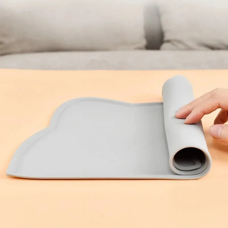 Silicone Pet Bowl Mat – Non-Slip, Waterproof Feeding Pad for Cats & Dogs Pet Feeding Mat Babs